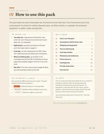 Beef Plate Ribs Command Pack sample page 2: How to use this pack