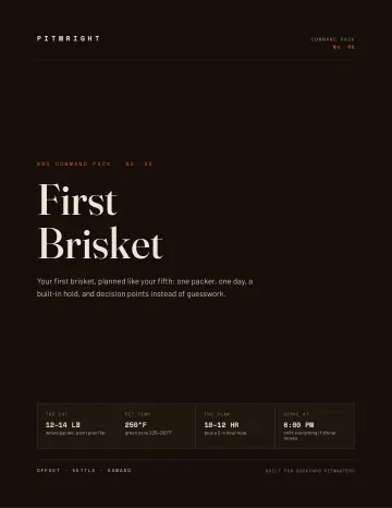 First Brisket Command Pack sample page 1: Cover