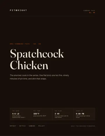 Spatchcock Chicken Command Pack sample page 1: Cover