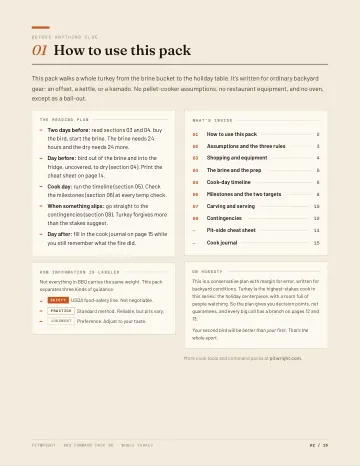 Whole Turkey Command Pack sample page 2: How to use this pack